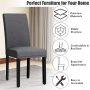 Set of 2 Fabric Upholstered Dining Chairs with Nailhead - Image 4