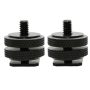 2 PCS 1/4"-20 ALL METAL Tripod Screw to Hot Shoe/Cold Shoe Adapter - Image 1