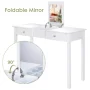Costway Vanity Table Dressing Table Flip Top Desk Furniture White - Image 5