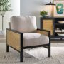 Better Homes & Gardens Springwood Caning Accent Chair, Charcoal Finish, Espresso Wood - Image 1