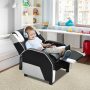 Kids Youth PU Leather Gaming Sofa Recliner with Headrest and Footrest - Image 2
