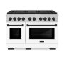 ZLINE - 48 in. Wide 8 Burner Autograph 6.7 cu. ft. Freestanding Paramount Dual Fuel DuoPro Range with White & Black Accents - White Matte - Image 1