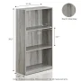 Furinno Basic 3 - Tier Bookcase Storage Shelves, French Oak Grey - Image 2