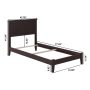 Nantucket Espresso Brown Solid Wood Frame Twin Panel Bed - White - Image 6