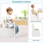 OLAKIDS 3 in 1 Kids Table and Chair Set, Wood Multi Activity Table with Removable Tabletop, Detachable Blackboard for Toddler Playing Drawing Arts Crafts,3 PCS Children Furniture with Storage (White) - Image 5