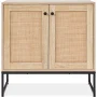 Best Choice Products 2-Door Rattan Storage Cabinet, Accent Furniture, Cupboard w/ Non-Scratch Foot Pads - Natural - Image 1