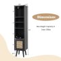 Black 6-Tier Tall Narrow Bookcase 54 Inches Slim Storage Cabinet with Adjustable Shelf - Image 4