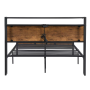 Queen Size Metal Platform Bed Frame With Wooden Headboard And Footboard With USB LINER - Image 6
