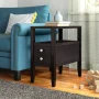 Gahagan Solid Wood Top End Table with Storage - Image 1