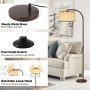 ROTTOGOON Floor Lamp for Living Room, Oil-Rubbed Bronze LED Standing Lamp with 2 Lamp Shades (Beige/White), Classic Tall Reading Pole Lamp with LED Bulb, Modern Adjustable Floor Lamp for Bedroom Study - Image 3