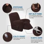 PrimeBeau Luxurious Soft Velvet Recliner Slipcover with Footrest, Sage - Image 6
