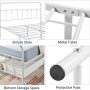 Yaheetech Classic Metal Platform Bed Frame Mattress Foundation with Victorian Style Iron-Art Headboard/Footboard/Under Bed Storage/No Box Spring Needed/Queen Size White - Image 6