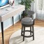 27/31 Inch Swivel Bar Stool with Upholstered Back Seat and Footrest - Image 1