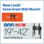 onn Fixed Wall Mount for 19" to 42" TVs, UL Listed, Holds up to 35 lbs, Black - Image 3