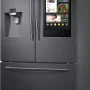 Samsung - 36 in. Wide Family Hub 24.2 Cu. Ft. 3-Door French Door Fingerprint Resistant Refrigerator - Black Stainless Steel - Image 3