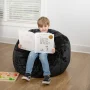 Emma + Oliver Small Black Furry Refillable Bean Bag Chair for Kids and Teens - Image 3