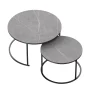 Modern Nesting Round Grey Marble Top Coffee Table Set Sintered Stone Table Metal Legs Home Furniture - Image 5