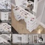 Gia Trifold Makeup Vanity with LED Light Strip, Cabinets, and Modern Design | Premium Boahaus Vanity - Image 2