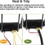 25 Feet - 1/2 inch Cord Protector Split Wire Loom Braided Cable Sleeve, Management and Organizer, Protectors for Television, Audio, Computer Cables, Prevent Pet from Chewing Cords - Black - Image 5