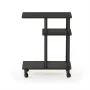 Furinno Turn-N-Tube U Shape Sofa Side Table with Casters, Espresso/Black - Image 3