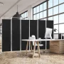 Costway 6-Panel Room Divider Folding Privacy Screen w/Steel Frame Decoration Black - Image 2