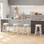 360-Degree Swivel Upholstered Rubberwood Frame Bar Stool Set of 2 with Footrest - Image 5