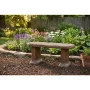 Aged Brown Slate Concrete Garden Bench - Image 2