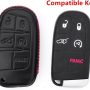 ROYALFOX Genuine Leather 3 4 5 Buttons smart Key Fob case Cover for Jeep Cherokee Compass Renegade Grand Cherokee, Fiat,Dodge Charger Challenger Dart Journey Durango Grand Caravan RAM (black) - Image 2