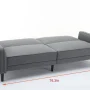 Mainstays Barlow Futon, Linen Fabric, Gray, 76.3" - Image 5
