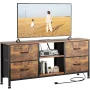 GIKPAL 4 Drawer Dresser TV Stand, Dressers for Bedroom Up to 50" TV Stand Chest of Drawers, Brown - Image 1
