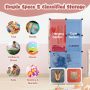 8-Cube Kids Wardrobe Closet with Clothes Hanging Section and Doors - Image 5