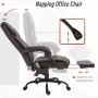 27.25" x 24" x 47.25" Brown PU Leather Reclining Height Adjustable 6-Point Massage Executive Chair with Arms - Image 5