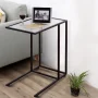 Costway Coffee Tray Side Sofa End Table Ottoman Couch Stand TV Lap Snack W/Glass Top New - Image 2