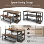 3 Pieces Dining Table Set with Wine Rack - Image 4