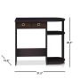 32 in. Rectangular Walnut 2 Drawer Computer Desk with Built-In Storage - Image 3
