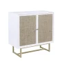 Kova Natural Cane Rattan Doors Accent Cabinet with Brass Metal Base and Adjustable Shelf for Hallway or Living Room - Image 2