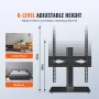 KFFKFF TV Stand Mount Swivel Universal TV Stand for 32"-55" TVs Adjustable Height - Image 4
