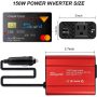 150W Car Power Inverter DC 12V to 110V AC Converter 4.2A Dual USB Ports Car Charger Adapter Red - Image 4