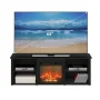 Furinno Montale 60 Inch TV Stand with Fireplace, Solid White - Image 3