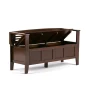 48" Chandler Solid Wood Entryway Storage Bench - Wyndenhall - Image 2