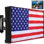Outdoor TV Cover Weatherproof 600D Zipper, Black-US Flag, For 80-85 inches TV - Image 1