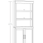 Better Homes & Gardens Glendale 5 Shelf Bookcase with Doors, Chalked Chestnut - Image 3
