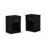 Furinno Tidur Nightstand with Handle with One Drawer, Set of 2, Americano - Image 2