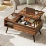 Aravis Lift Top Coffee Table with Storage for Living Room,With adjustable Shelf, Wood - Image 6