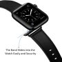 OUHENG Leather Bands Compatible with Apple Watch Band 49mm/46mm/45mm/44mm/42mm(series 3 2 1), A-Black/Black - Image 4