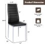 4 Pieces PVC Elegant Design Leather Dining Chairs with Solid Metal Legs - Image 3