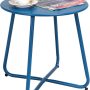 Grand patio E-Coated Steel Side Table, Weather- Resistant Outdoor 18” Round End Table Accent Table for Bistro Balcony Apartment, Peacock Blue - Image 2