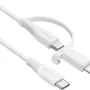 Insignia™ - 6' 2-in-1 USB-C to USB-C Charge-and-Sync Cable with Lightning Adapter - White - Image 2