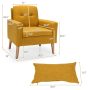 Linen Fabric Single Sofa Armchair with Waist Pillow for Living Room - Image 4
