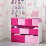Delta Children Deluxe Multi-Bin Toy Organizer with Storage Bins, White/Pink Bins - Image 3